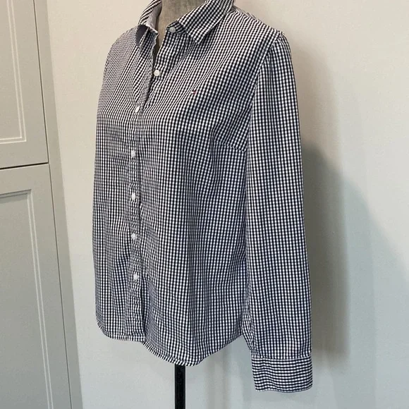 TOMMY Hilfiger Black Plaid  Button Down Shirt Large​​​ - Picture 6 of 13